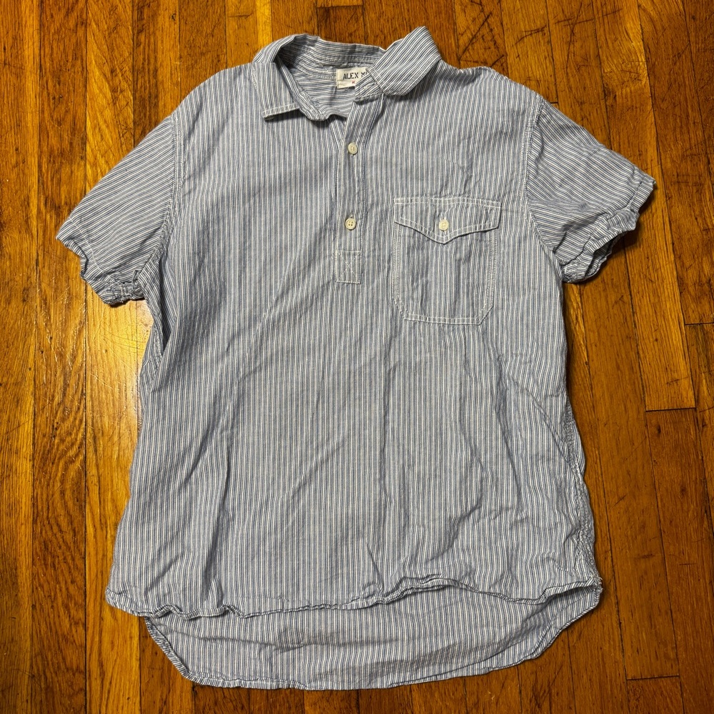 Alex Mill Blue Striped Casual Button Down Shirt